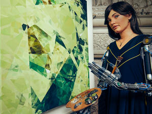 The world's first robot artist is set to have her first exhibition in London. (Twitter)
