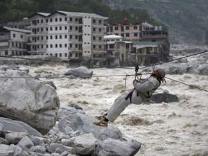  Himalayan glacier broke and crashed into an Indian dam in the Uttarakhand area on Sunday (Twitter)