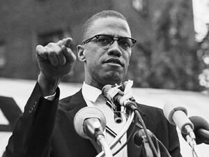 Black and white photo for US Civil Rights activist Malcolm X. (Twitter)