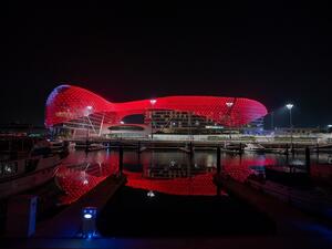 Yas Island Turns Red as UAE’s Hope Probe Approaches the Red Planet