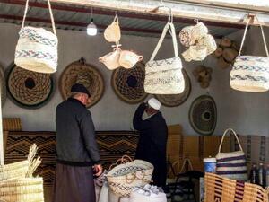 Palm wicker products made by Tawergha residents who returned to the city after fleeing in the aftermath of the toppling of Gadhafi. (AFP)