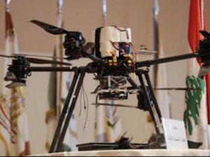 In this file photo from September 19, 2019, Lebanon's defence ministry displays an alleged Israeli drone that was captured by Lebanese forces after falling in a southern Beirut suburb [Joesph Eid/AFP]