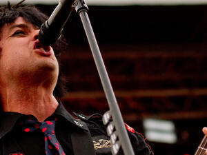 American Punk Trio Green Day, one of world's biggest rock bands,live on stage on 21st Century Breakdown World Tour at Kylasaari in Finland on June 8, 2010 in Helsinki,Finland. (Shutterstock)