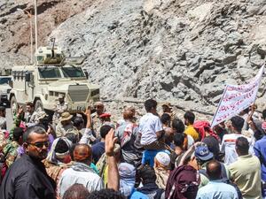 Protesters gather to demonstrate against deteriorating services 