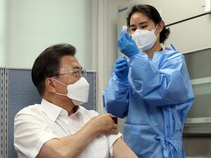 South Korean President Moon Jae-in takes AstraZeneca vaccine