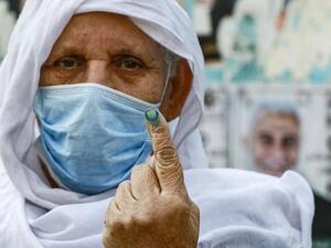 'I did it' she says as she comes out of the polling station in Jordan