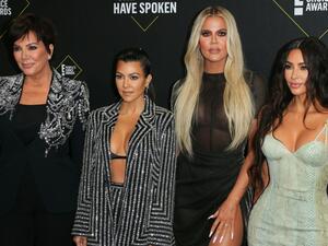 (L-R) Kris Jenner, Kourtney Kardashian, Khloe Kardashian and Kim Kardashian in Santa Monica, California, on Nov. 10, 2019. (Jean-Baptise Lacroix/AFP/AFP via Getty Images/CNN)