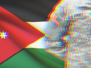 US solider and Jordanian flag