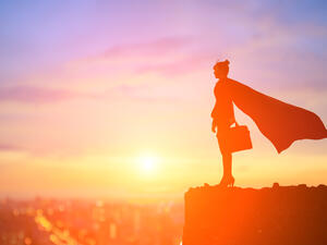 Silhouette of the super business woman