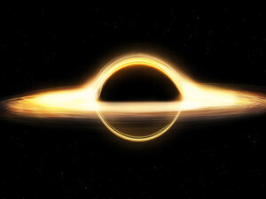Black hole and a disk of glowing plasma