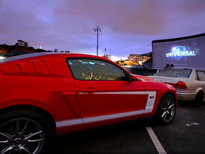 Cars in Drive-in theater 