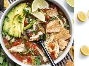 شوربة الدجاج والليمون