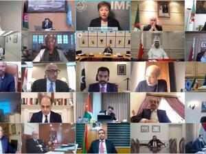 الطاير يشارك في الاجتماع الافتراضي لمدير عام صندوق النقد الدولي