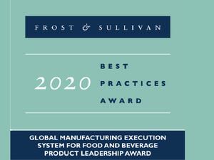AVEVA Recognized with Frost &amp; Sullivan 2020 Product Leadership Award for its Manufacturing Execution System in the Global Food &amp; Beverage Industry
