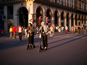 Riding a scooter Paris