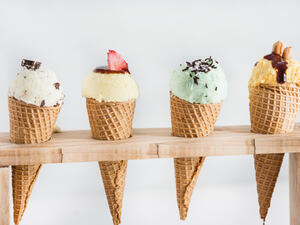 Ice cream healthy with fruits and nuts