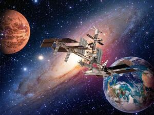 Space shuttle planet interstellar satellite international station