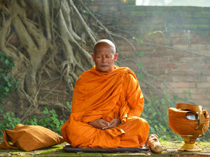 Buddhist monk in meditation