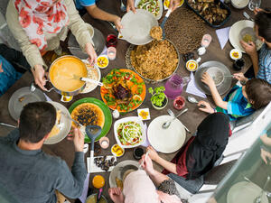 At the dinner table in Ramadan