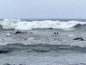 صورة تلفزيونية لحادث انقلاب القارب 