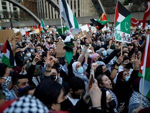  تجمع سلمي نُظم تحت شعار «دافعوا عن فلسطين» في منطقة باي ريدج في بروكلين