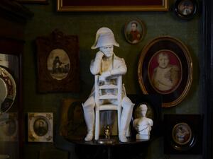 A view of Alexander Vikhrov's Napoleon memorabilia collection at his apartment in Moscow on March 31, 2021.