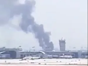 حريق قرب مطار بن غوريون