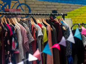 Colorful secondhand clothes