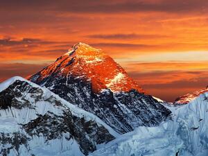 Evening colored view of Mount Everest 