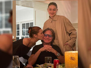 Bella Hadid posted a carousel of images of her and her dad