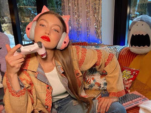 it was Hadid’s first fashion show since giving birth to her daughter Khai  it was Hadid’s first fashion show since giving birth to her daughter Khai
