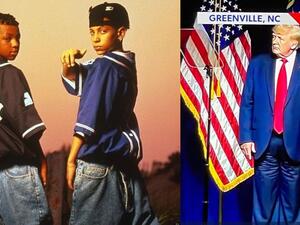 Was Trump  wearing his pants backwards?