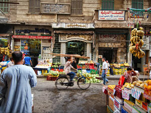 Store fruits and vegetables on a street in Cairo
