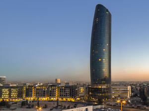sunset on Rotana Hotel at abdali area Amman , Jordan