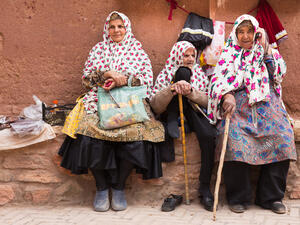  some women in the ancient village of Abyaneh, near Kashan, in Iran