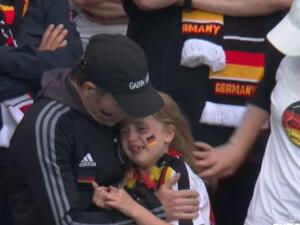 German girl who was seen crying
