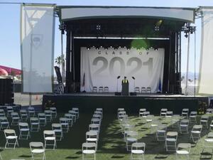 A graduation ceremony was held with no graduates, parents or even professors in Las Vegas.