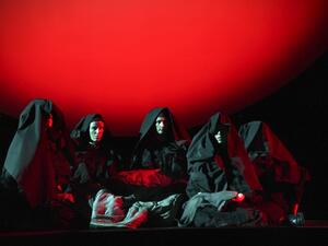 L’Apocalypse Arabe was based on the legendary epic poems of Lebanese-American poet and visual artist Etel Adnan. Written in 1975 during the Lebanese Civil War, the poems represent the impact of Arab culture and the disaster caused by war, whilst condemning crimes that spring from intolerance.