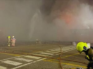 الحريق في ميناء جبل علي