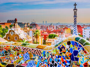 Park guell colors in Barcelona, Spain 
