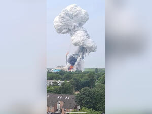 huge cloud of smoke seen in Germany after chemical plant blast