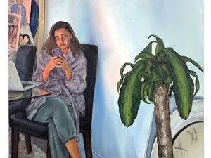 Tic Tok, oil on canvas by Nada Elkalaawy