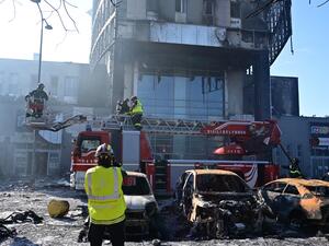 Milan tower on fire