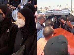 In Picture: Donia and Amy Samir Ghanem Sob at Their Mother, Dalal Abdel Aziz's Funeral