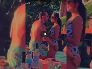 Smack My Butt! Leaked Video of Nadine Njeim As a Man Approches Her Derriere In a Pool