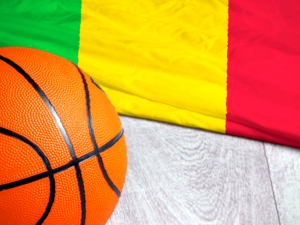 Orange basketball and Malian flag