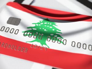 Lebanese flag on a credit card