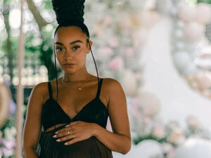 Pinnock first announced she was expecting in May. Pinnock first announced she was expecting in May.