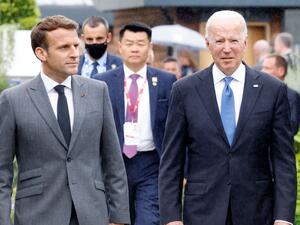 Emmanuel Macron (Left) and Joe Biden