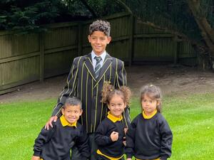 Georgina Rodriguez shared an Instagram snap on Friday of the four children she raises with Cristiano Ronaldo  (Instagram) Georgina Rodriguez shared an Instagram snap on Friday of the four children she raises with Cristiano Ronaldo